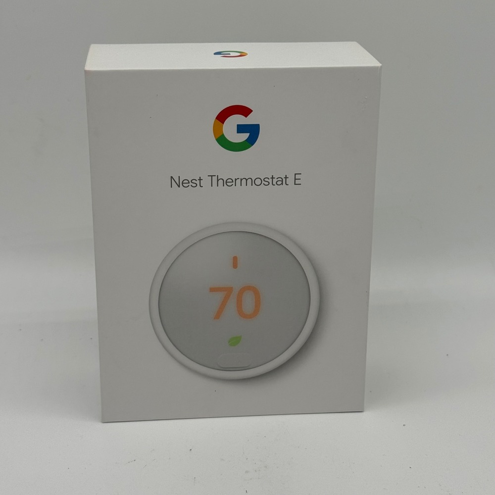 Google Nest Thermostat E White Smart Wi-Fi Programmable T4001ES New Open Box